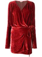 Attico Velvet Wrap Mini-dress - Red
