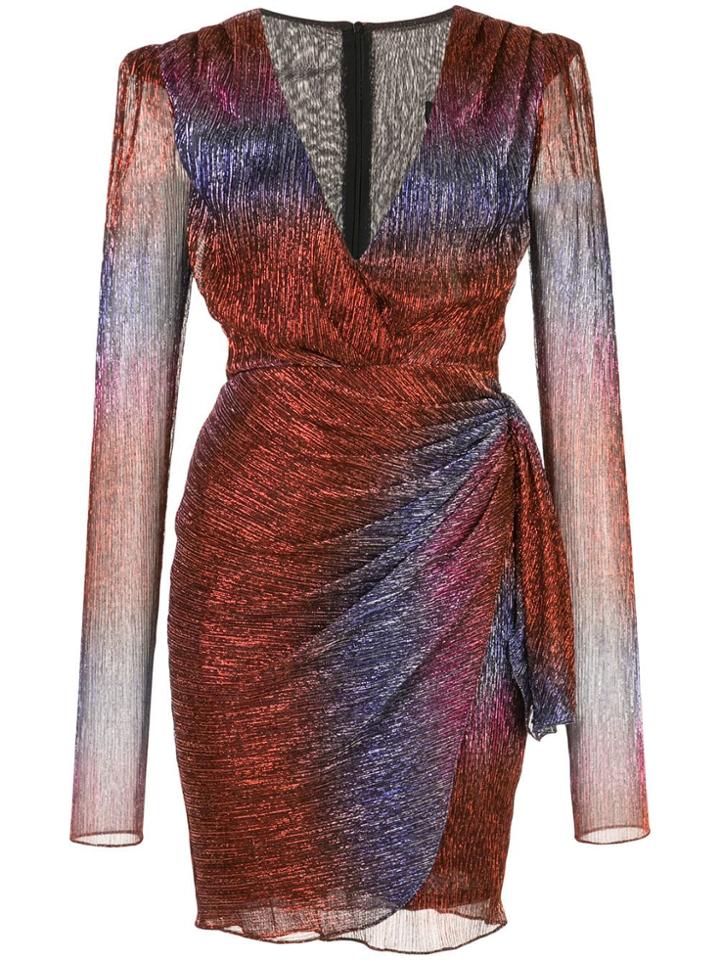 Patbo Rainbow Lurex Short Dress - Red