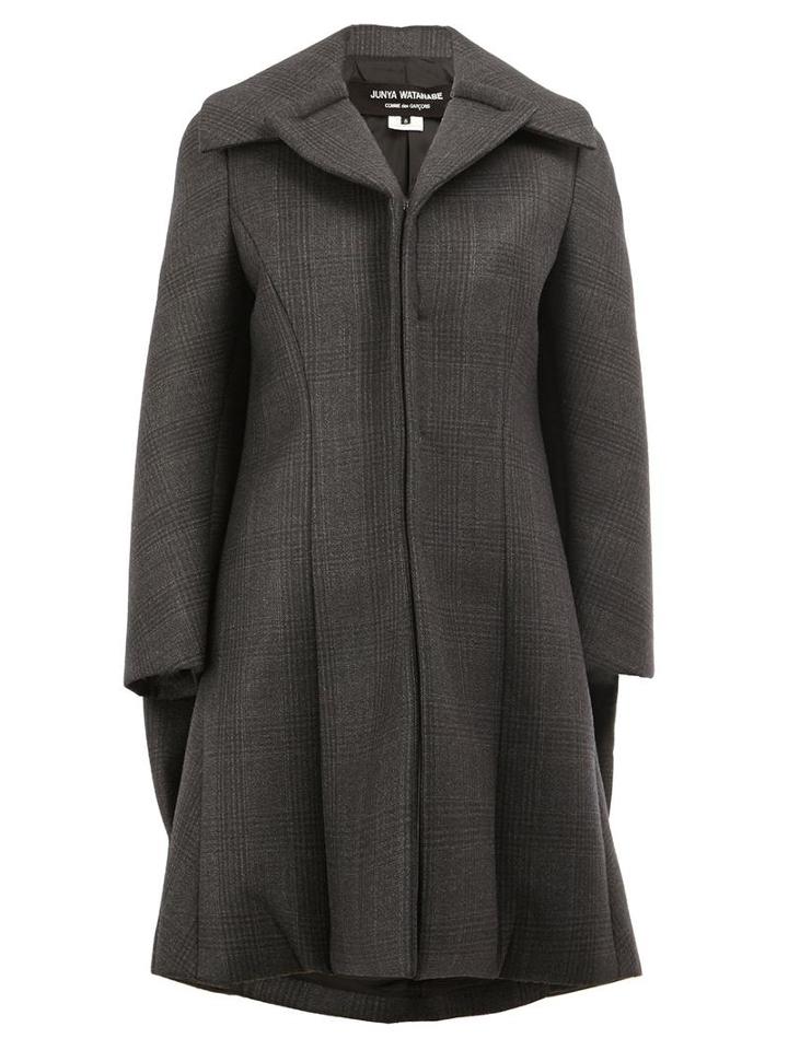 Junya Watanabe Comme Des Garçons Flared Zipped Coat, Women's, Size: Medium, Grey, Nylon/cupro/wool