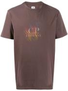 Cp Company Diagonal Blur Logo T-shirt - Brown