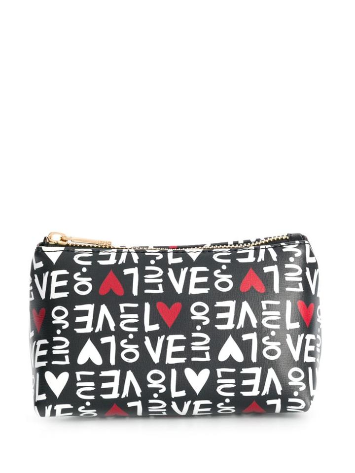 Liu Jo Heart Logo Print Makeup Bag - Black