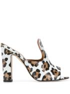 Paris Texas Animal Print Sandals - White