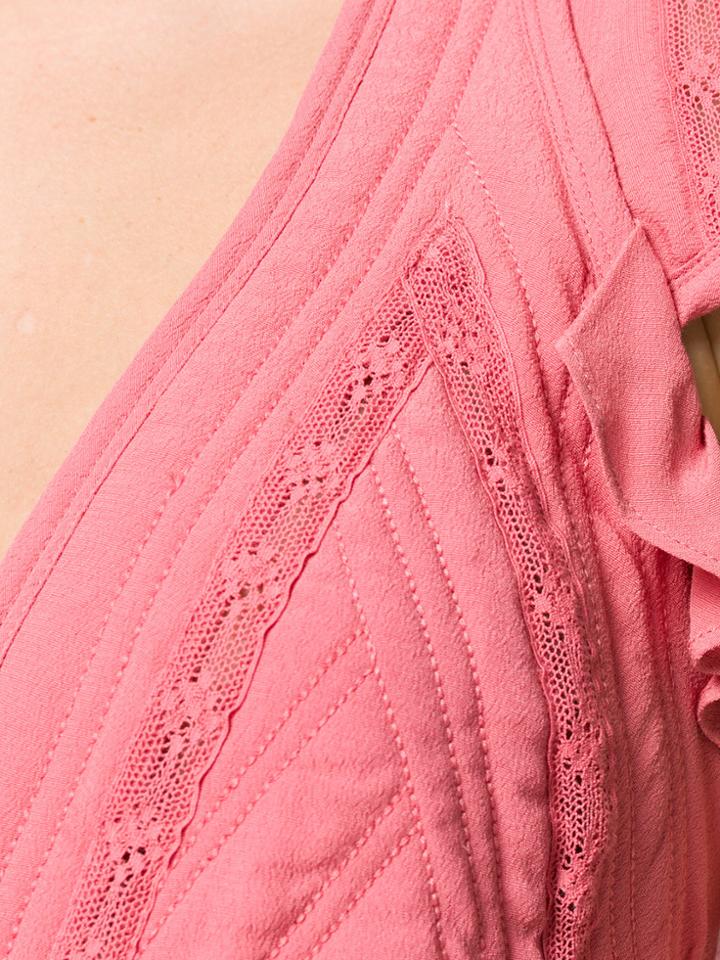Iro Ruffled Tie Top - Pink & Purple