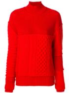 Mcq Alexander Mcqueen Cable Mix Jumper - Red