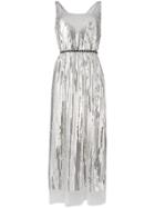 Marc Jacobs Belted Flared Midi Dress - Metallic