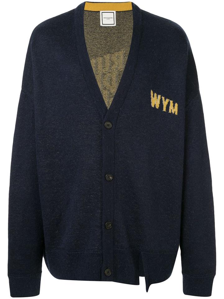 Wooyoungmi 'rue De Vaugirard Paris' Oversized Cardigan - Blue