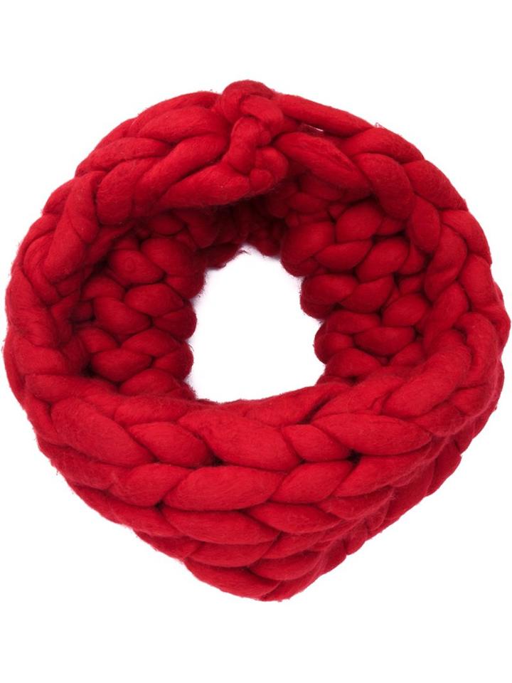 Christian Siriano Chunky Knit Snood, Women's, Size: 0, Red, Cotton