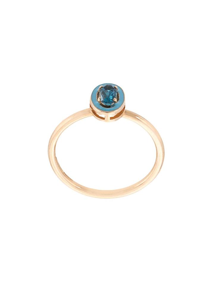 Alison Lou 14kt Yellow Gold Blue Topaz Ring