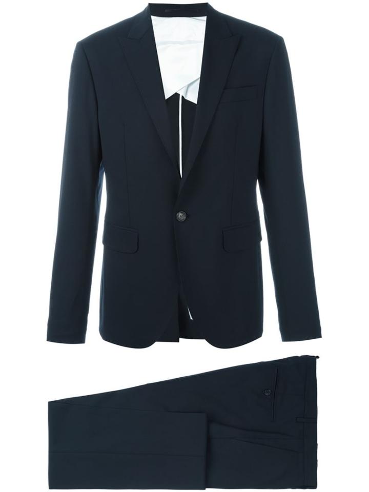 Dsquared2 One Button Suit, Men's, Size: 48, Blue, Cotton/polyester/spandex/elastane/virgin Wool