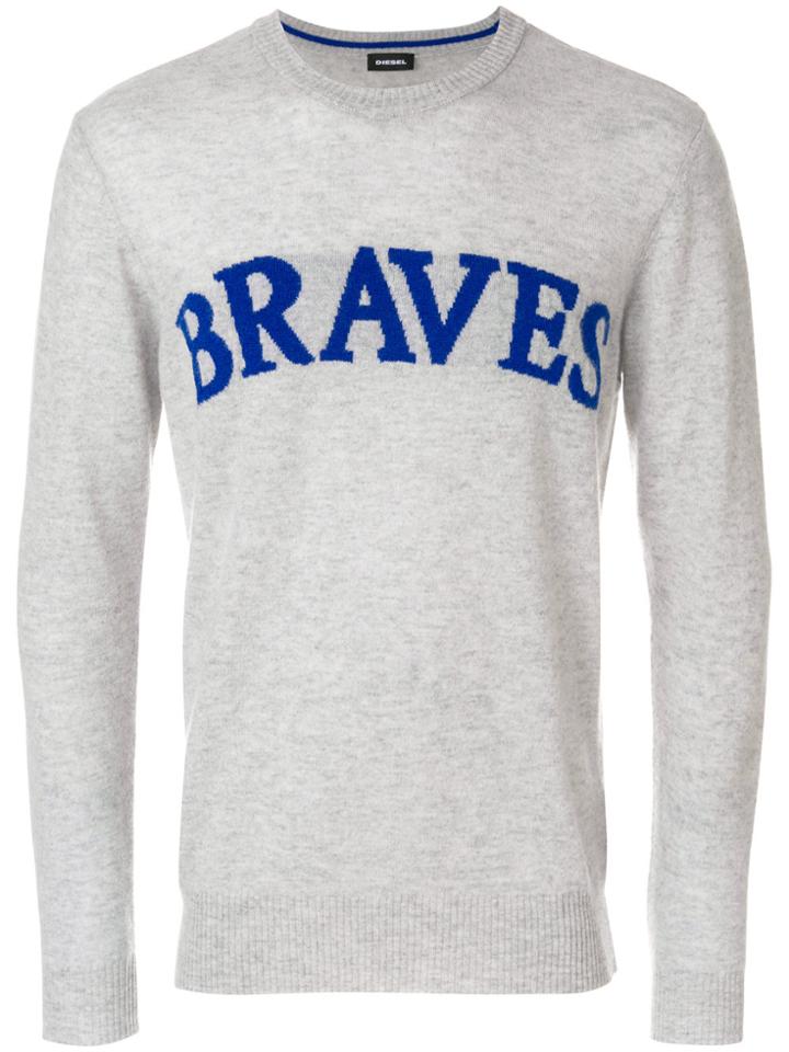 Diesel Braves Slogan Jumper - Grey