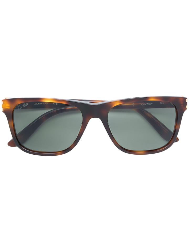 Cartier Tortoiseshell Frame Sunglasses - Brown