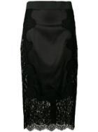 Dolce & Gabbana Lace Panelled Straight Skirt - Black
