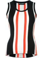 Dolce & Gabbana Striped Ribbed Tank Top, Women's, Size: 44, Black, Silk