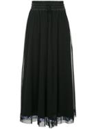 Tu Es Mon Trésor Message Patchwork Mesh Maxi Skirt - Black