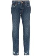 Filles A Papa Crystal-embellished Slim Jeans - Blue