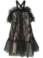 Gina Tulle Lace Mini Dress - Black