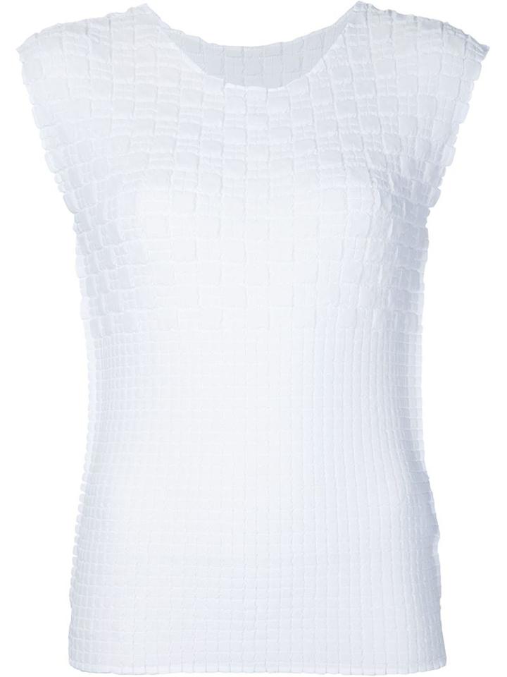 Issey Miyake Textured Top, Women's, Size: 2, White, Polyester