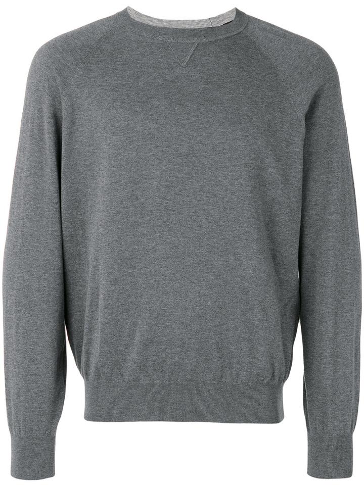 Brunello Cucinelli - Round Neck Jumper - Men - Cotton - 48, Grey, Cotton