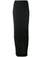 Rick Owens Lilies Jersey Long Asymmetric Skirt - Black