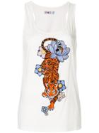 Ash Embroidered Tank Top - White