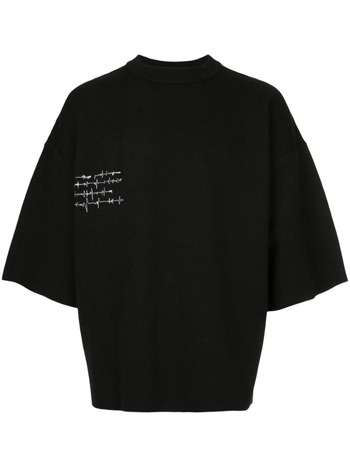 Isabel Benenato Sound Wave Oversized T-shirt - Black