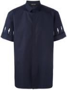 Neil Barrett Lightning Bolt Shirt, Men's, Size: 39, Blue, Cotton