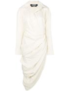 Jacquemus Asymmetric Patterned Shirt Dress - Nude & Neutrals
