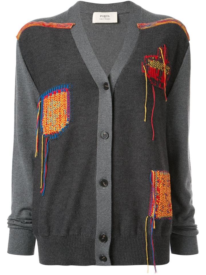 Ports 1961 Patch Pocket Cardigan - Grey
