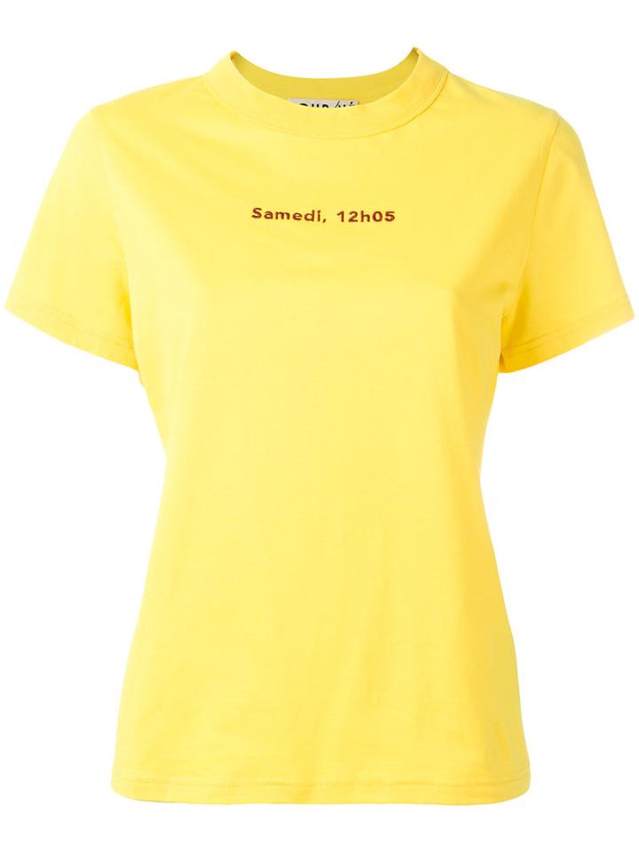 Jour/né - Slogan Print T-shirt - Women - Cotton - 40, Yellow/orange, Cotton