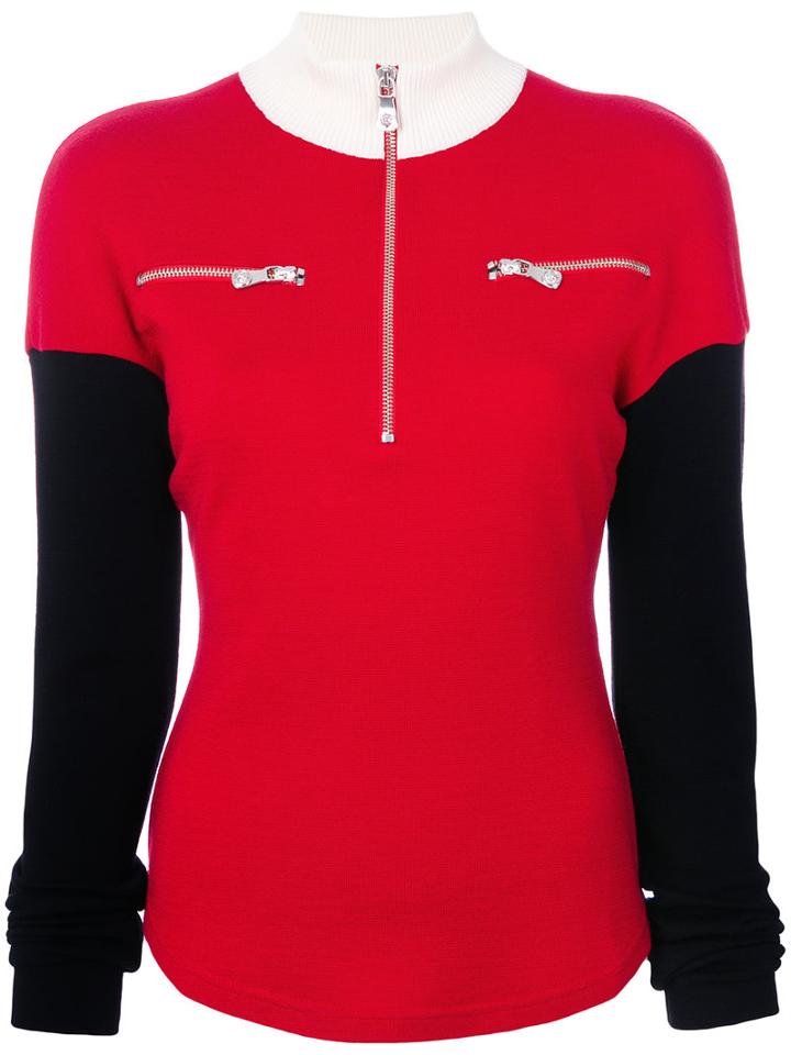 Versus - Zipped Collar Jumper - Women - Wool - 38, Red, Wool