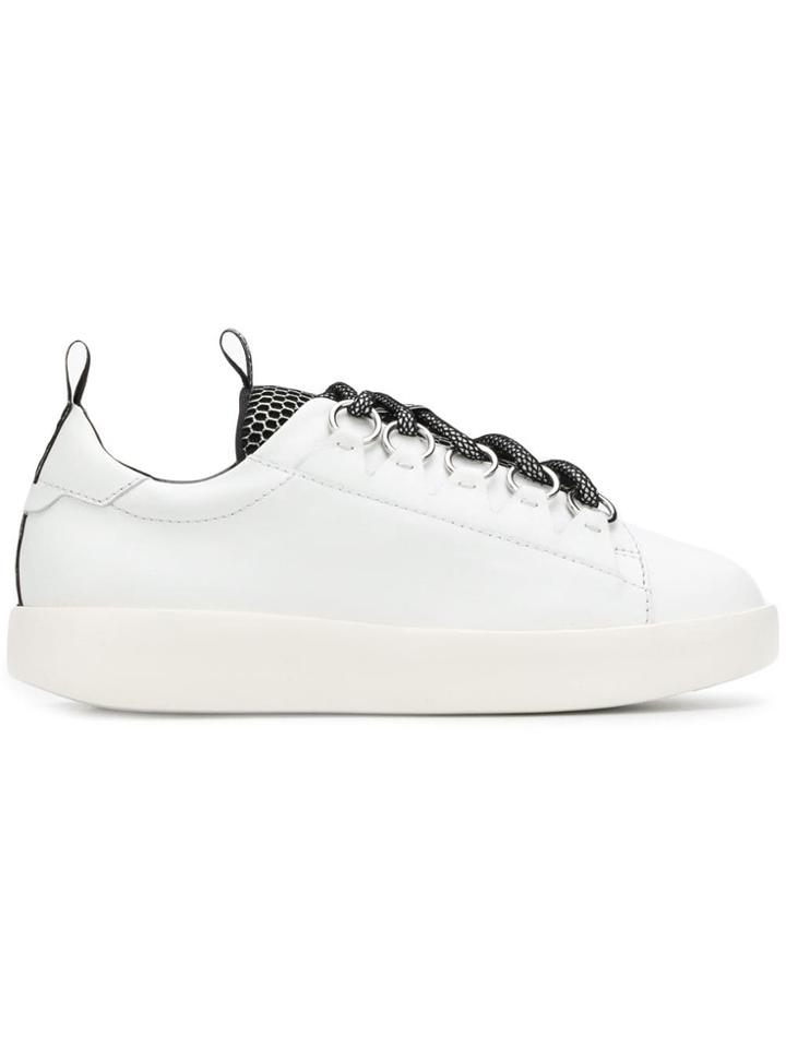 Grey Mer Contrasting Vamp Sneakers - White