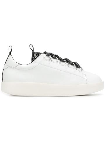 Grey Mer Contrasting Vamp Sneakers - White