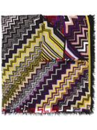Missoni - Zig Zag Print Scarf - Women - Linen/flax/modal - One Size, Women's, Red, Linen/flax/modal