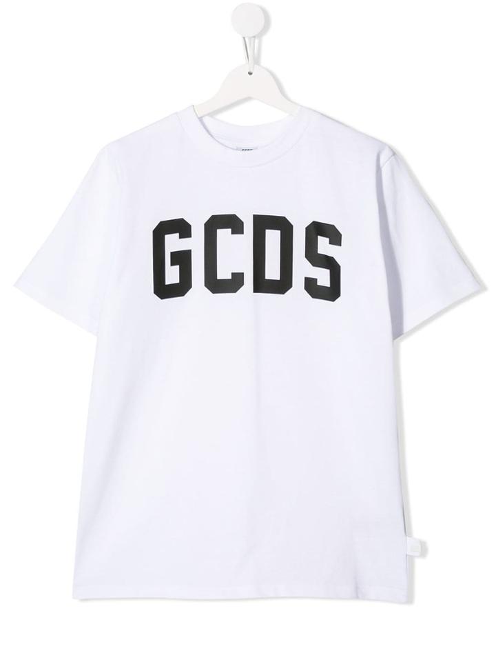 Gcds Kids Teen Logo Print T-shirt - White