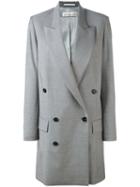 Golden Goose Deluxe Brand - Long Double Breasted Coat - Women - Polyester/acetate/virgin Wool - Xs, Grey, Polyester/acetate/virgin Wool