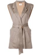 Maison Margiela Belted Sleeveless Coat - Neutrals