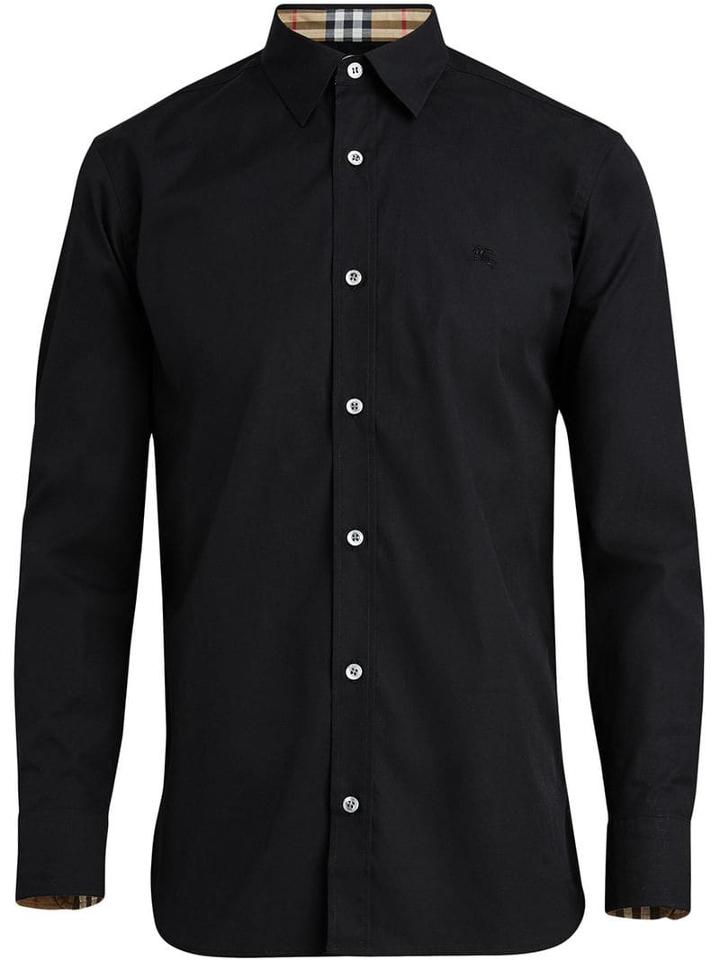 Burberry Plain Button Down Shirt - Black