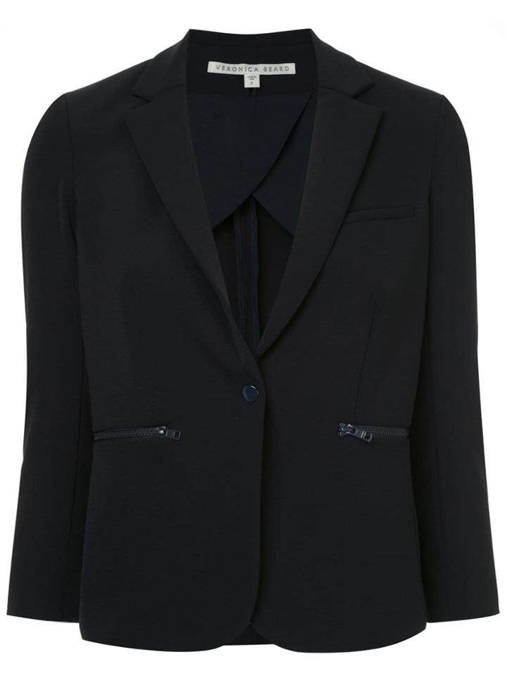 Veronica Beard Scuba Schoolboy Jacket - Blue
