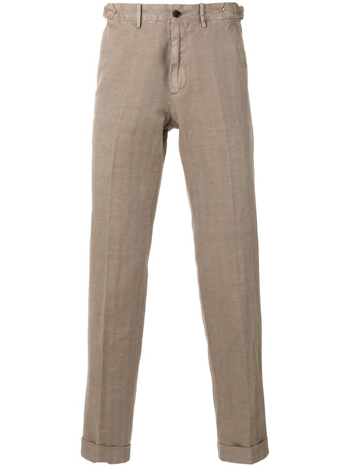 Boglioli - Tapered Tailored Trousers - Men - Cotton/linen/flax - 32, Nude/neutrals, Cotton/linen/flax