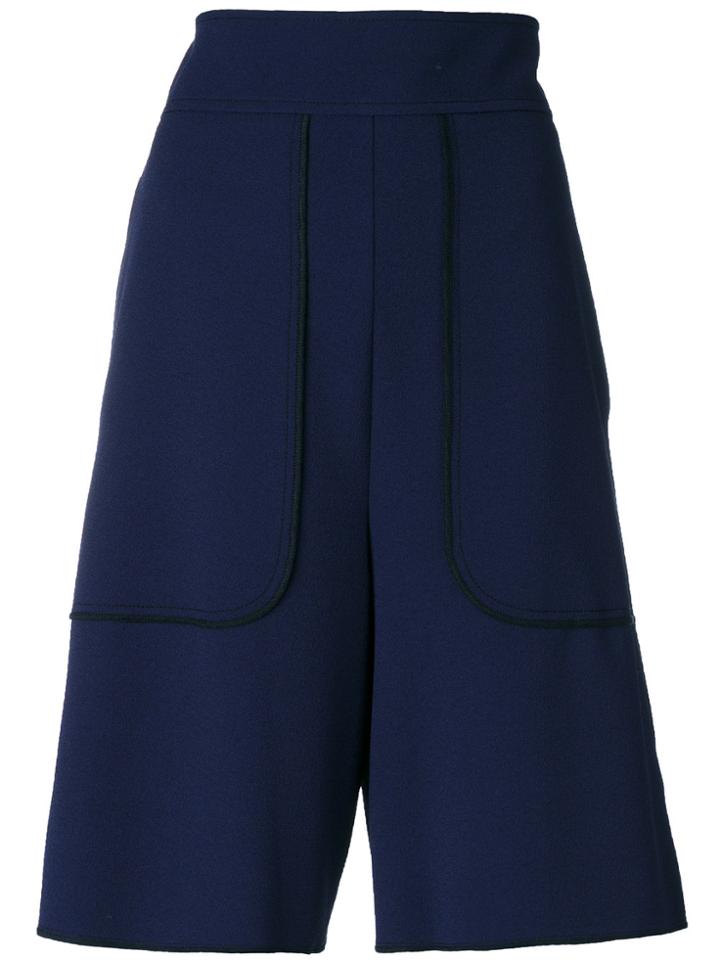 See By Chloé Knee Length Piped Shorts - Blue