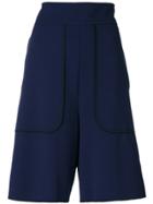 See By Chloé Knee Length Piped Shorts - Blue