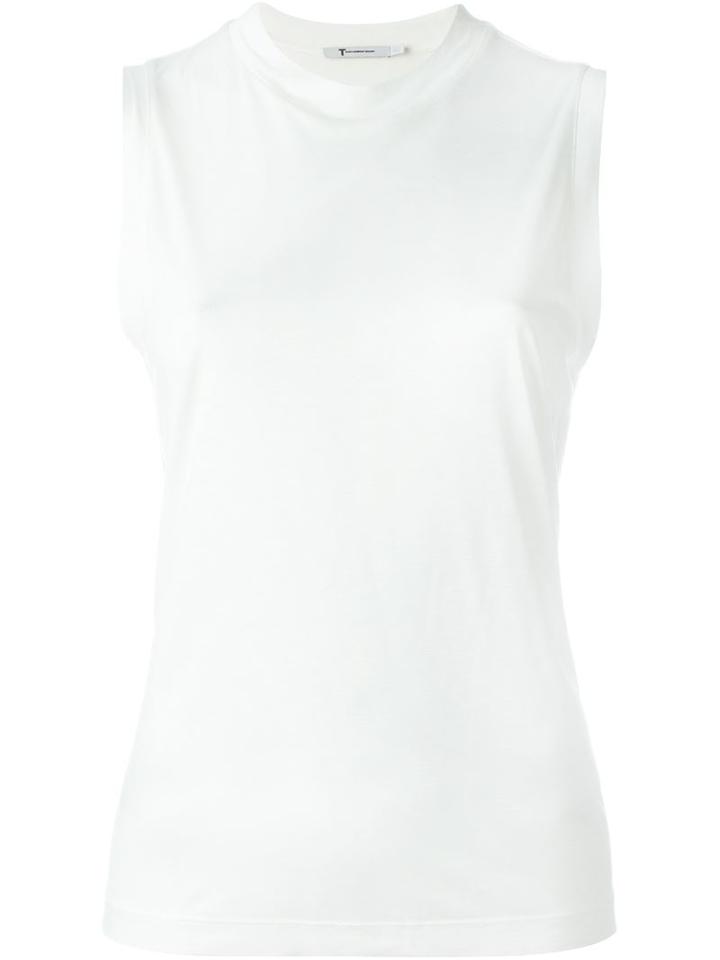T By Alexander Wang Round Neck Tank Top, Women's, Size: Xs, White, Viscose
