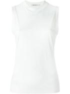 T By Alexander Wang Round Neck Tank Top, Women's, Size: Xs, White, Viscose