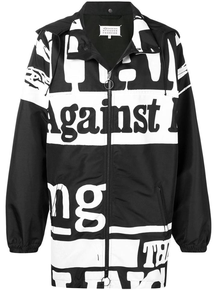 Maison Margiela Printed Zipped Coat - Black