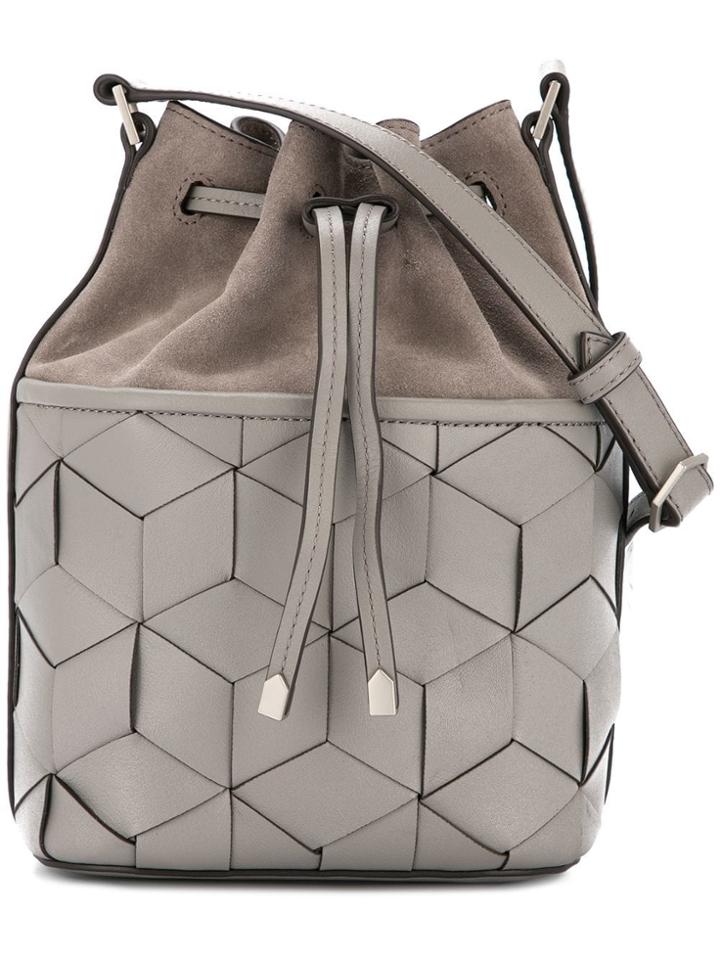Welden Geometric Cut Bucket Bag - Grey