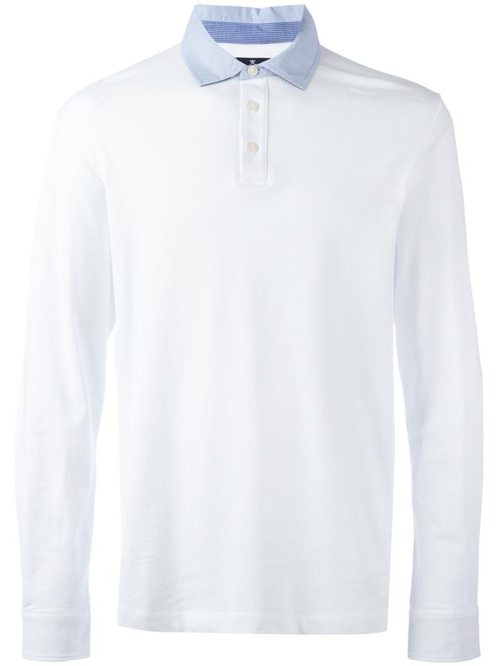 Hackett - Longsleeved Polo Shirt - Men - Cotton/spandex/elastane - M, White, Cotton/spandex/elastane