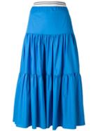 Twin-set Flared Maxi Skirt, Women's, Size: 40, Blue, Cotton/spandex/elastane