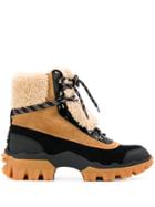 Moncler Contrast Panels Hiking Boots - Brown