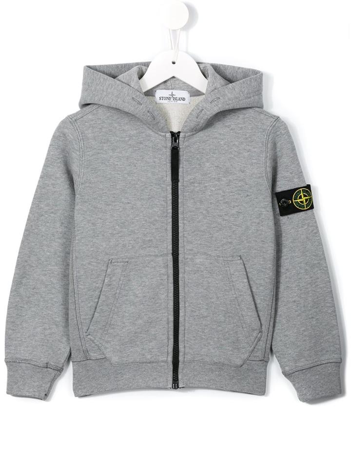 Stone Island Kids Zipped Hoodie, Boy's, Size: 10 Yrs, Grey