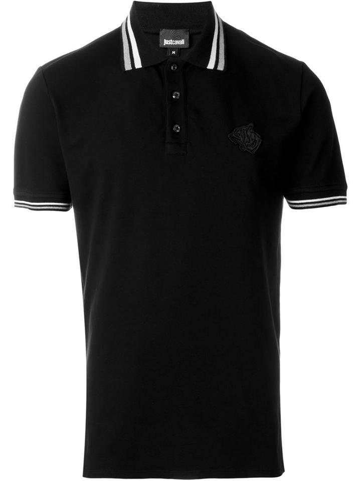 Just Cavalli Striped Collar Polo Shirt